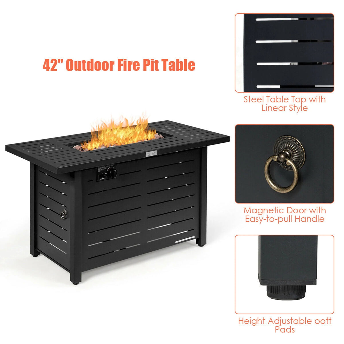 42'' Rectangular Propane Gas Fire Pit E797
