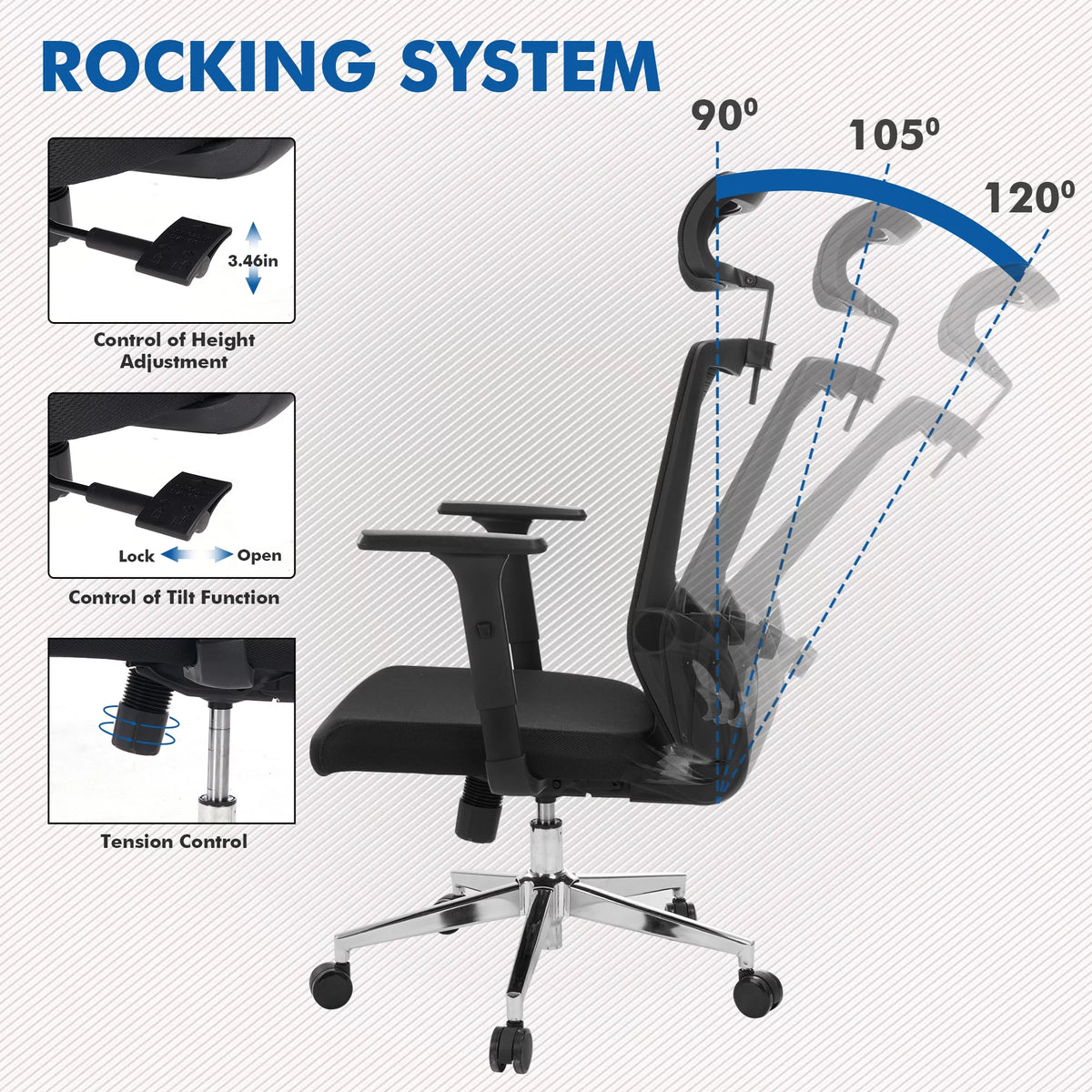 Ergonomic Mesh Office Chair with Lumbar Support S863355