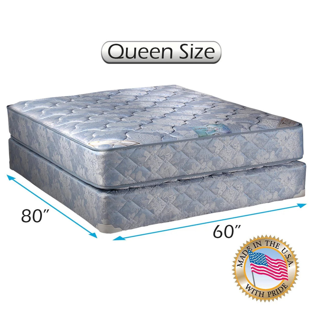 Blue Queen Mattress Set with Bed Frame S323429