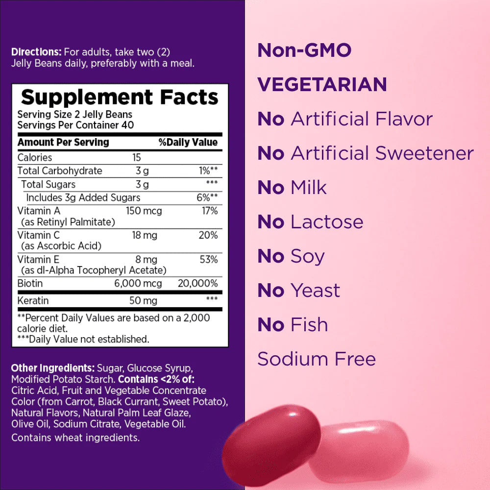 Hair, Skin and Nail Biotin & Vitamins A, C, & E, 80 Count U3473