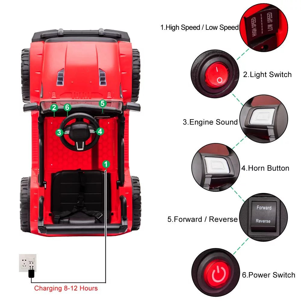 12V Battery Electric Kids Ride On Car Truck with Remote Control B79345