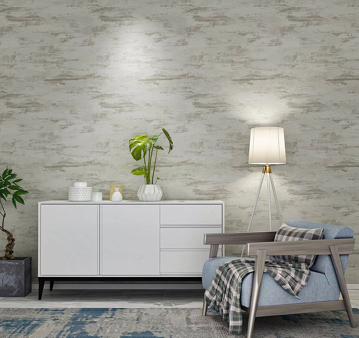 Beige Matte Textured Vinyl Peel and Stick Wallpaper P841