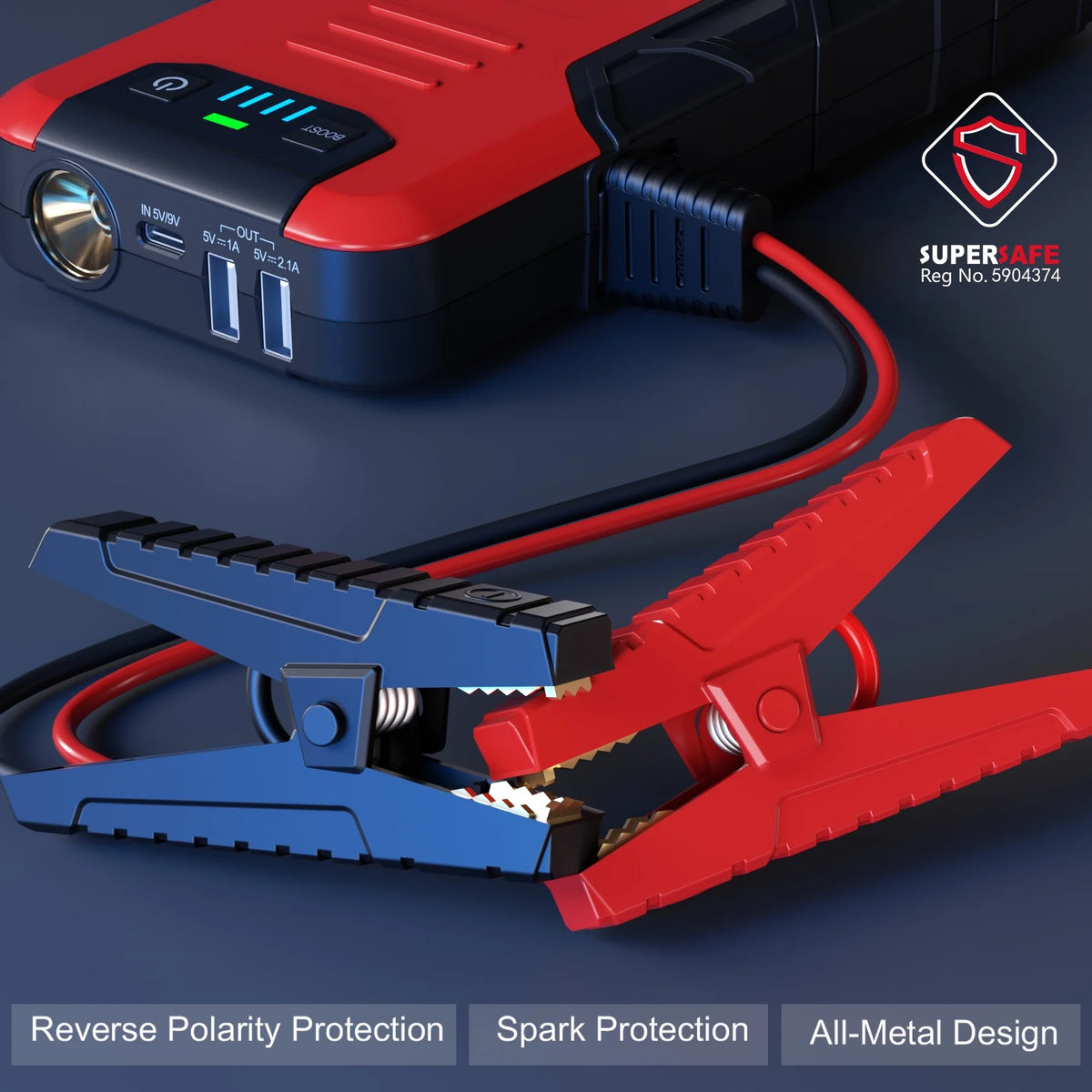 4500A Peak 12V Car Battery Jump Starter with USB Quick Charge N6850