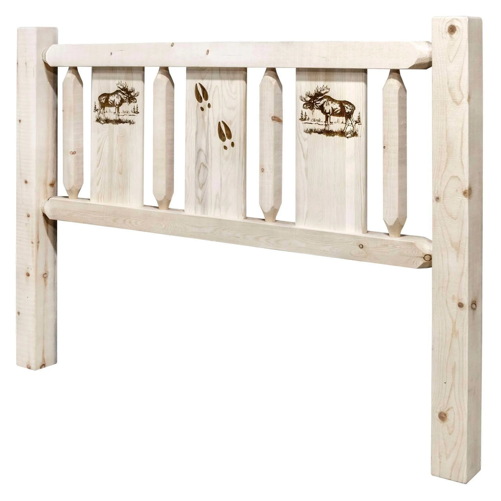 Twin Headboard with Laser Engraved Moose Design O36244