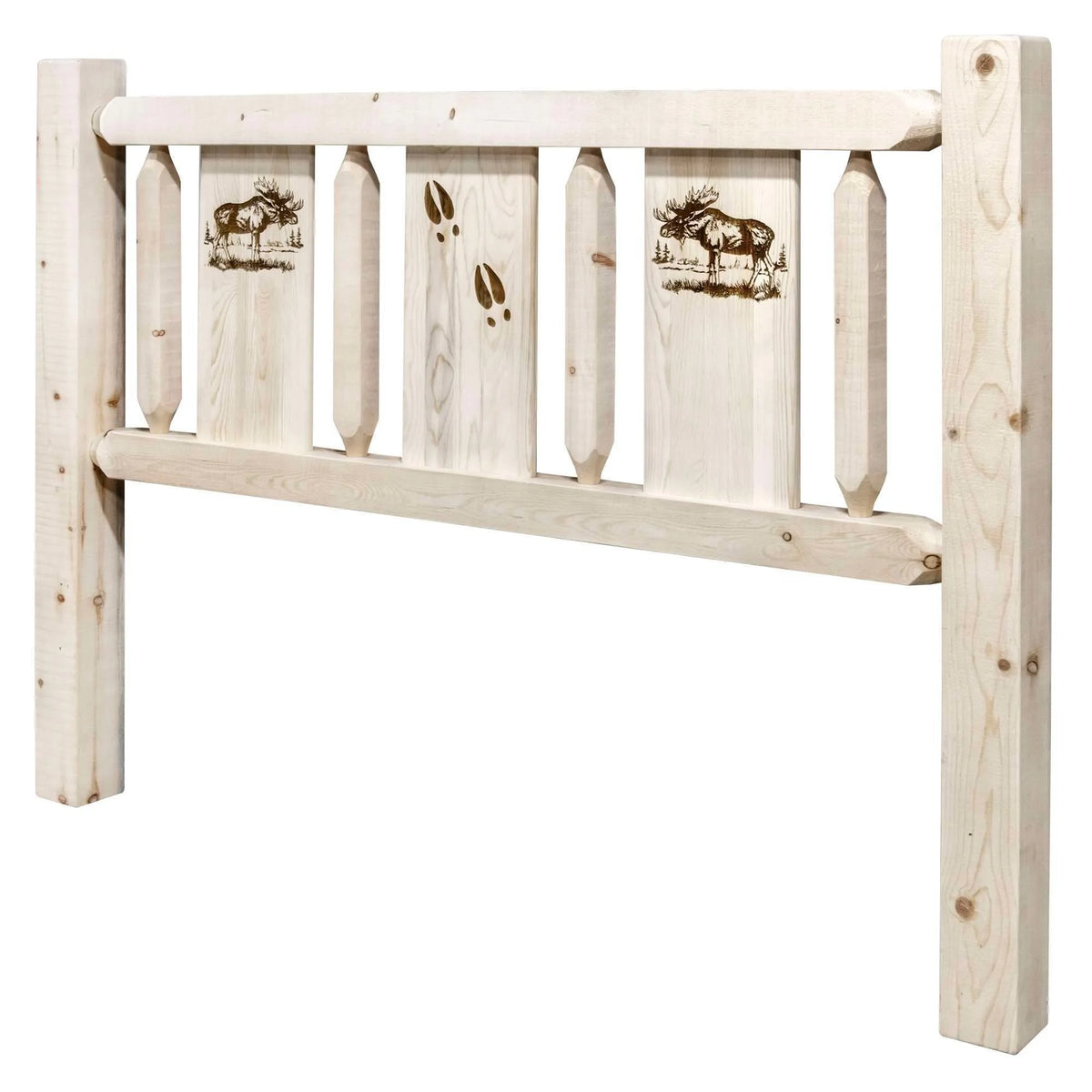Twin Headboard with Laser Engraved Moose Design O36244