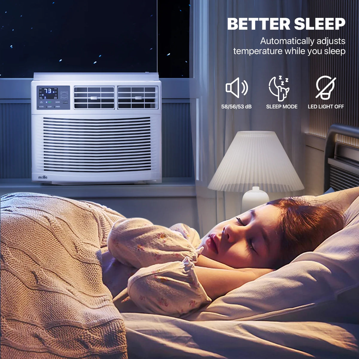 12,000 BTU 115V Smart Window Air Conditioner with Remote Control, White F534