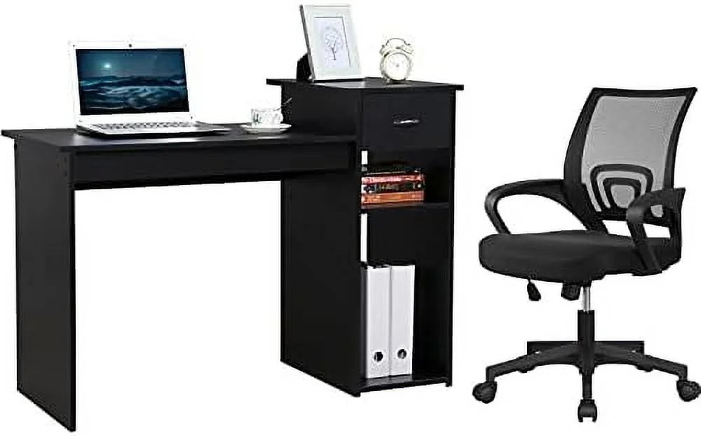 44 Inch Computer Desk & Chair Set with Drawer H9194