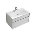 32 in. Wall Mount High Gloss White Bathroom Vanity O7248