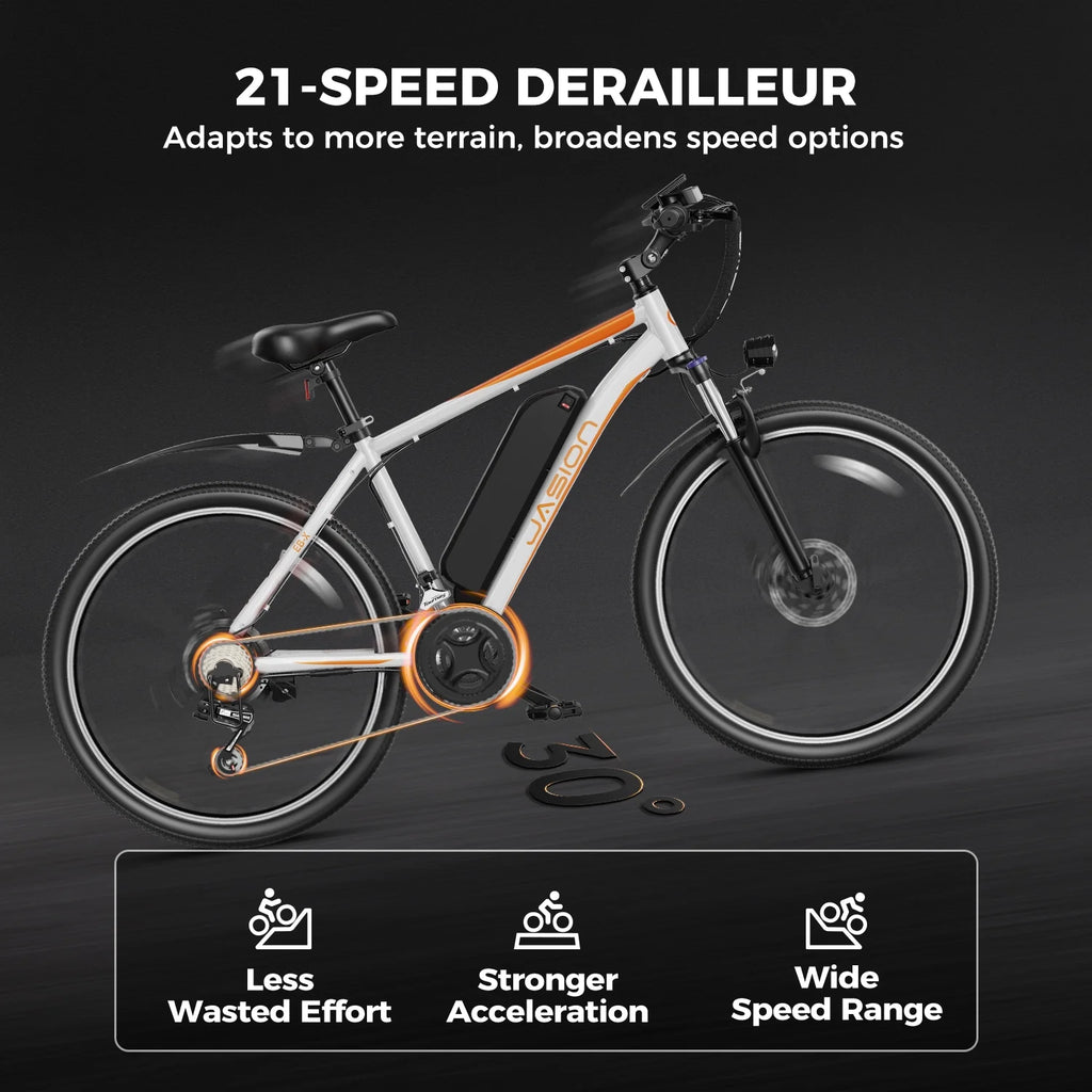 26 Electric Bike with 500W Motor, 36V 12.5Ah Battery, 21 Speed M8789
