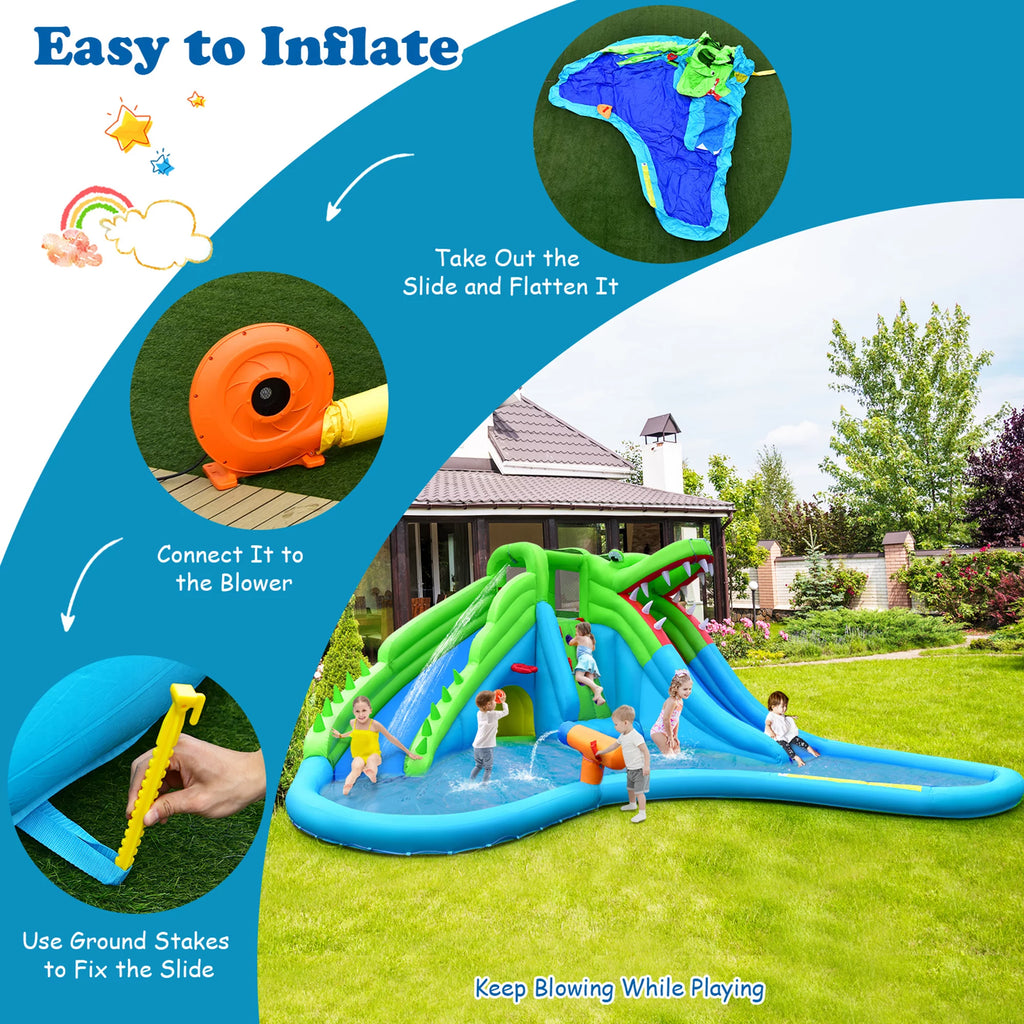 Inflatable Water Slide Park with Dual Slides N84476
