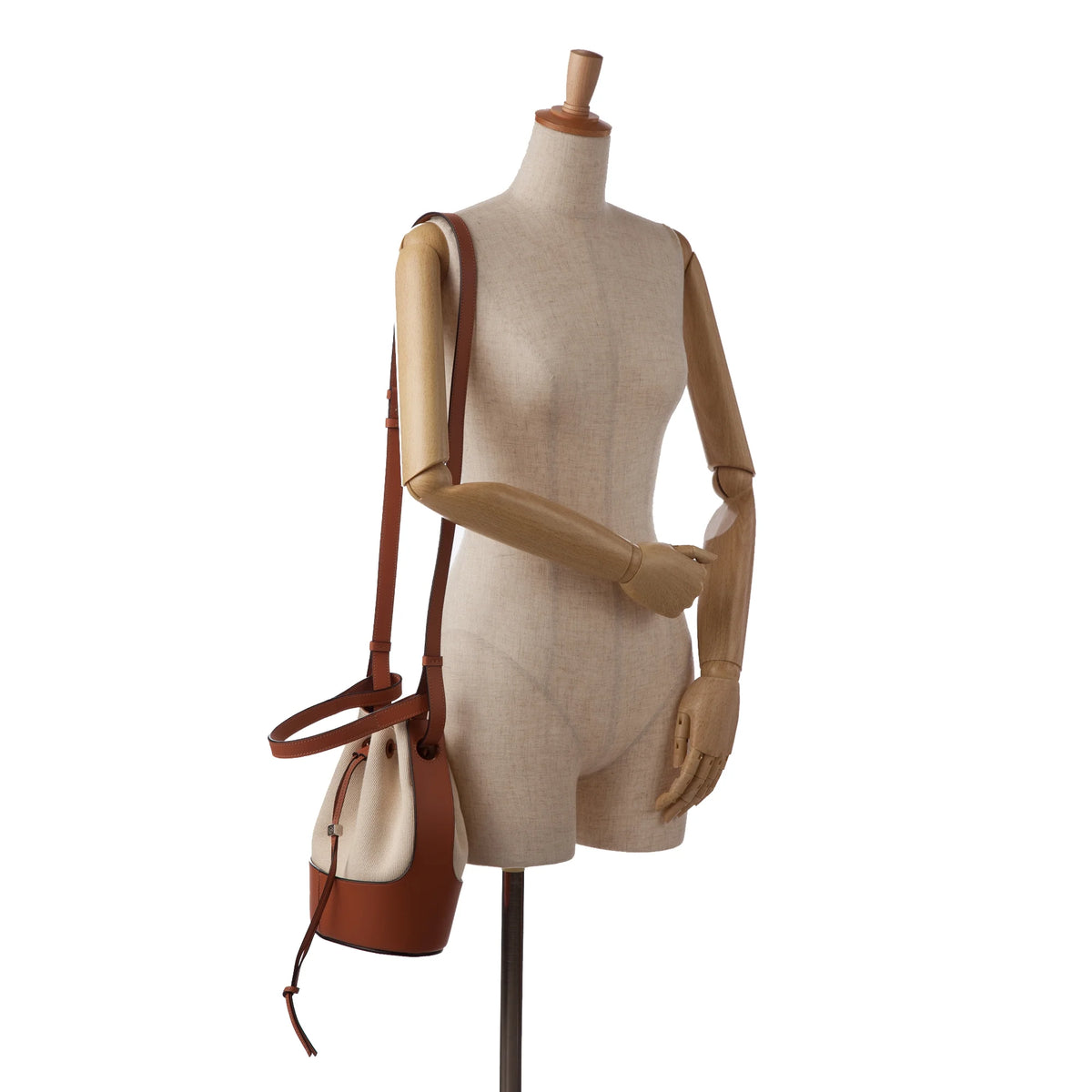 Brown Canvas Bucket Bag F4421
