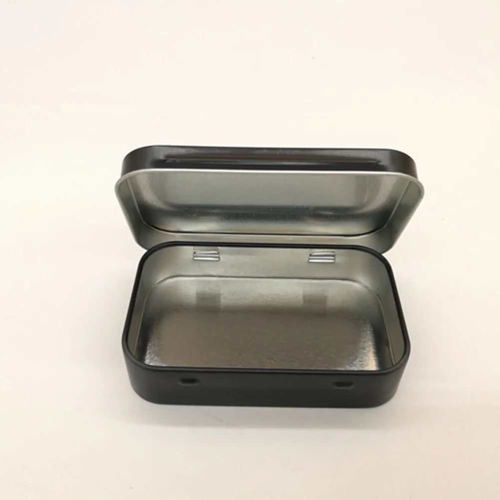 5 PCS Mini Rectangular Tin Storage Boxes with Lids Black V531