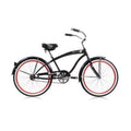 24 inch Beach Cruiser Matte Black Red Rim S49822