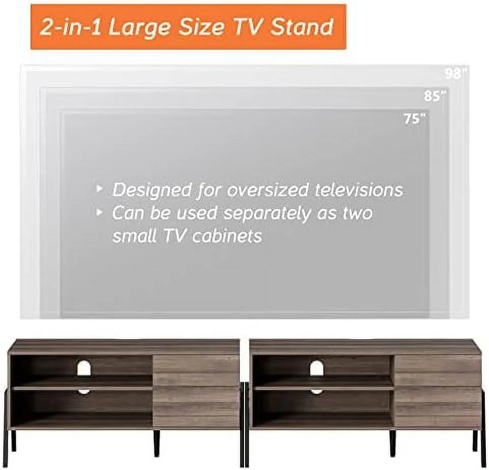 Mid-Century Modern Wood TV Stand up to 85 Inch V820545
