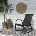 Black All-Weather Rocking Chair with Steel Frame U411