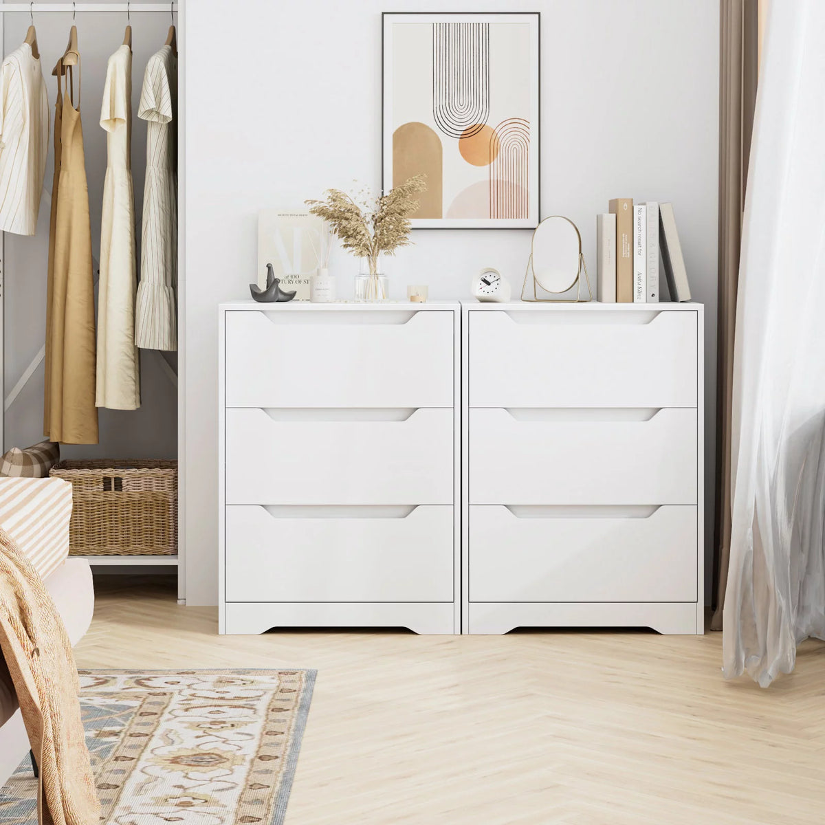 White 3 Drawer Dresser F584