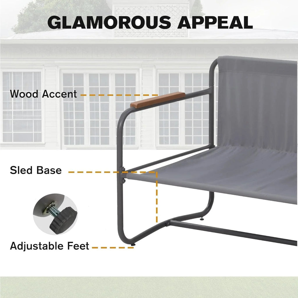 4 Pcs Aluminum Outdoor Sofa Conversation Set with Coffee Table G74865