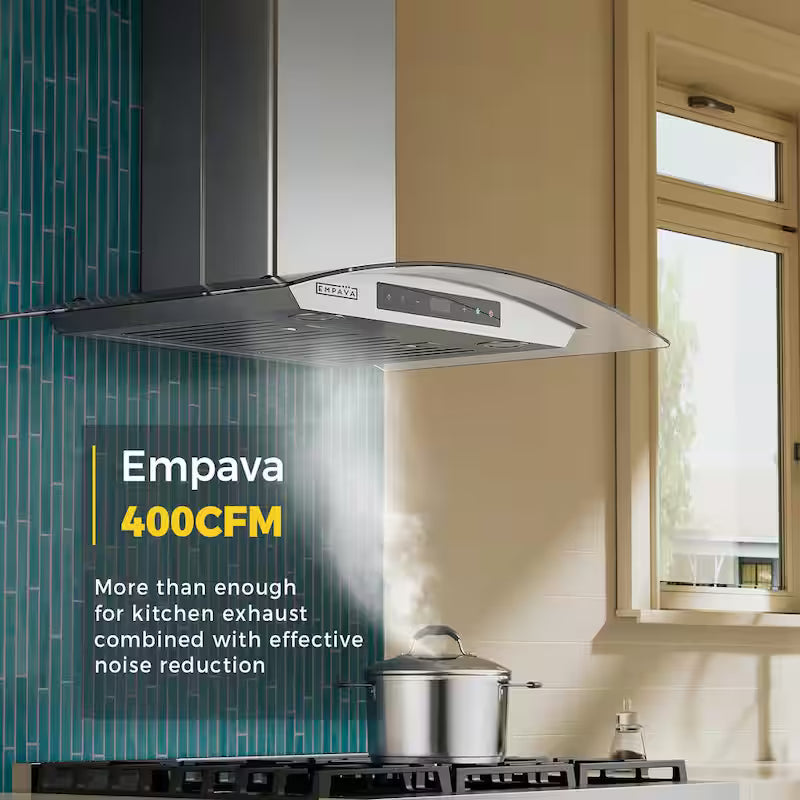 30 in. 400 CFM Stainless Steel Wall Mount Range Hood with Light Q1472