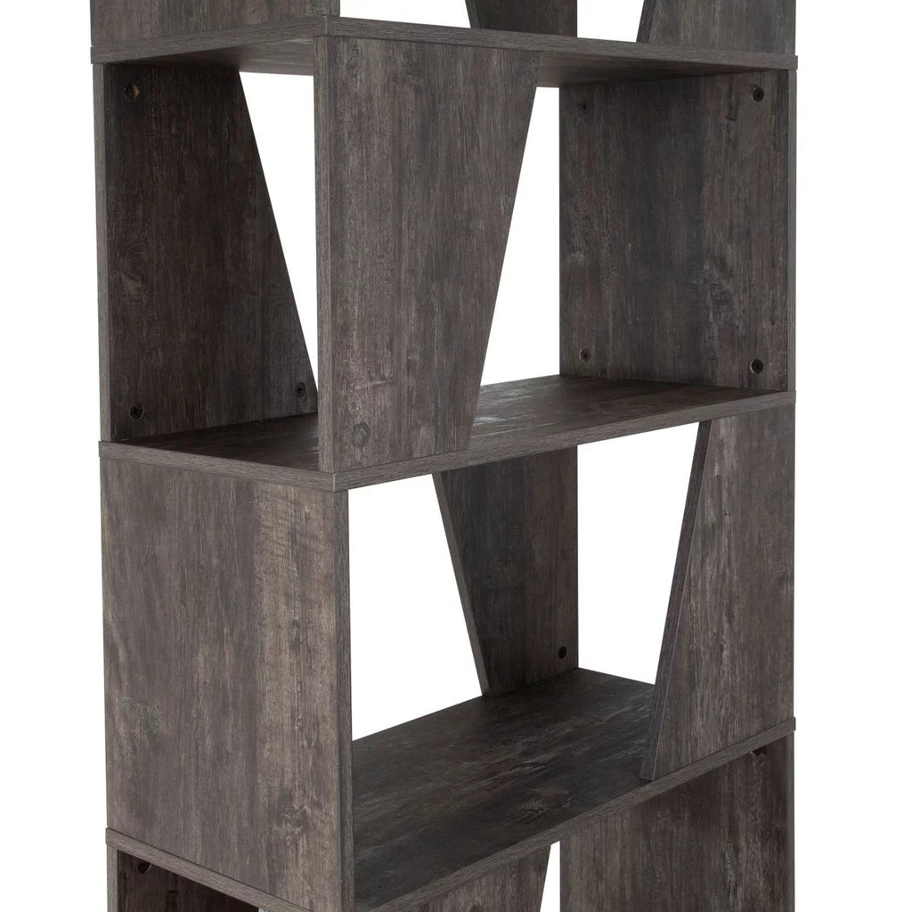 5-tier Wooden Bookcase in Washed Black Finish U97239