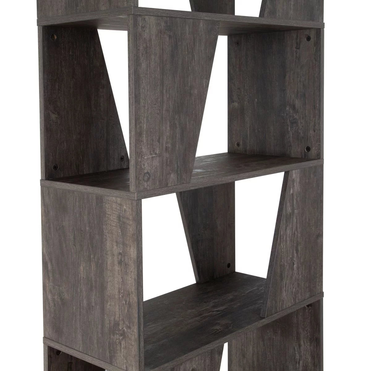 5-tier Wooden Bookcase in Washed Black Finish U97239