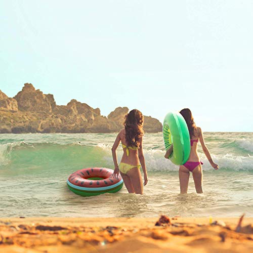 6 Pack Pool Floats Kids Swim Tubes Rings 4 Pack Inflatable Beach Balls B211353