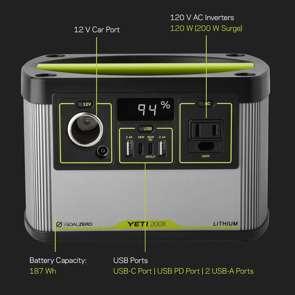 Portable Power Station 187Wh Lithium Battery 120 Watt AC Inverter X423