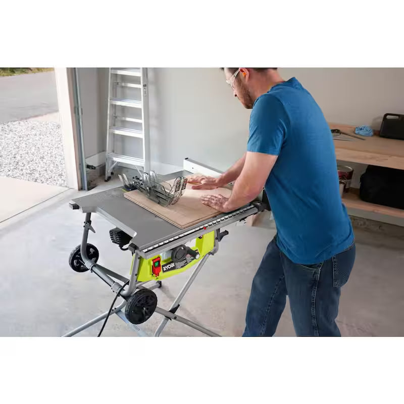 10 in. Portable Corded Table Saw with Rolling Stand E74242
