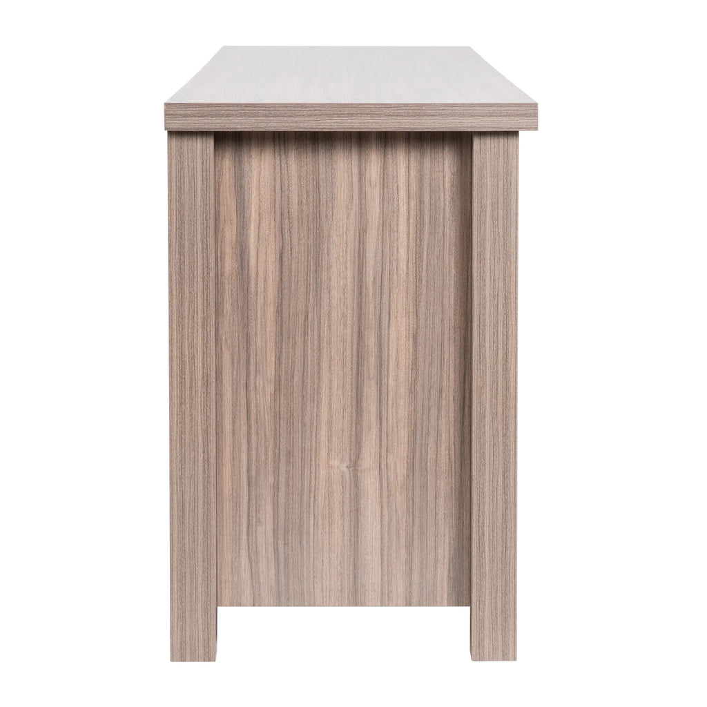 Gray Wash Oak Finish 65" Media Console with 6 Open Storage Shelves Q885