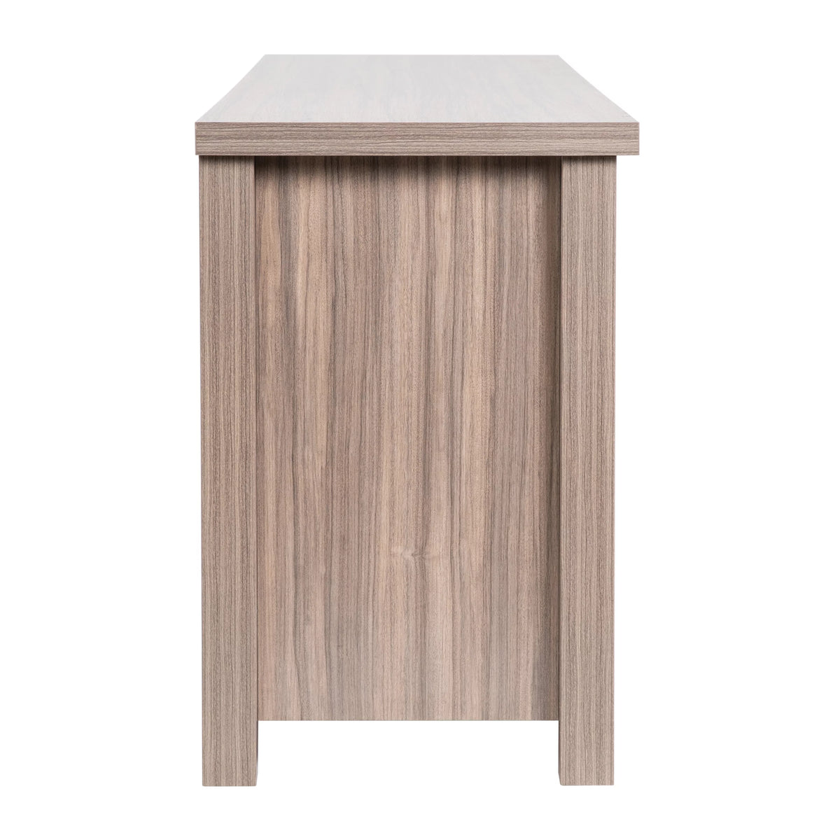 Gray Wash Oak Finish 65" Media Console with 6 Open Storage Shelves Q885