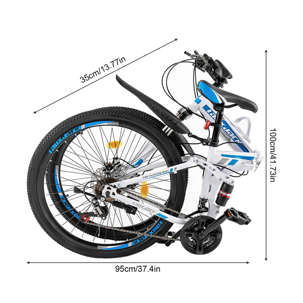 26 inch 21 Speed Full Suspension Folding Mountain Bike T343