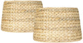 Set of 2 Woven Seagrass Drum Lamp Shades S367