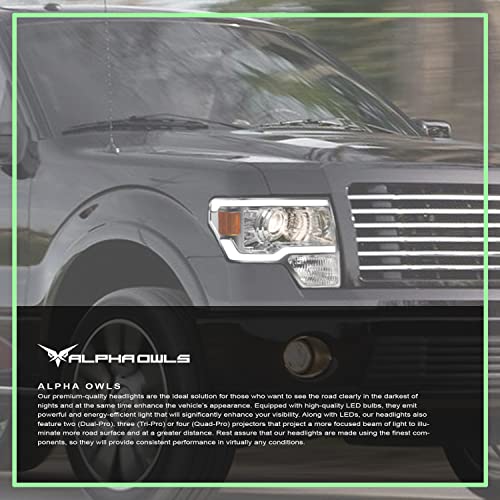 Black Projector Headlights with LED Bar L595219