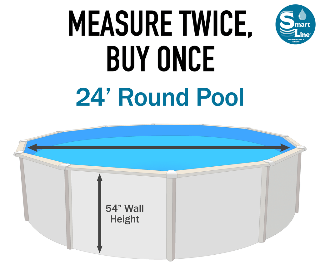 24' Round Overlap Pool Liner 54" Height 25 Gauge Q58598