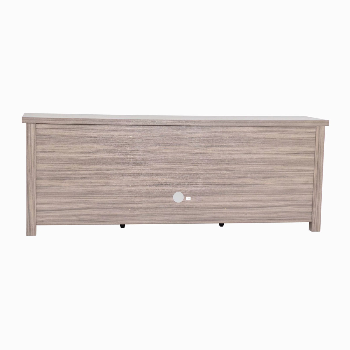 Gray Wash Oak Finish 65" Media Console with 6 Open Storage Shelves Q885