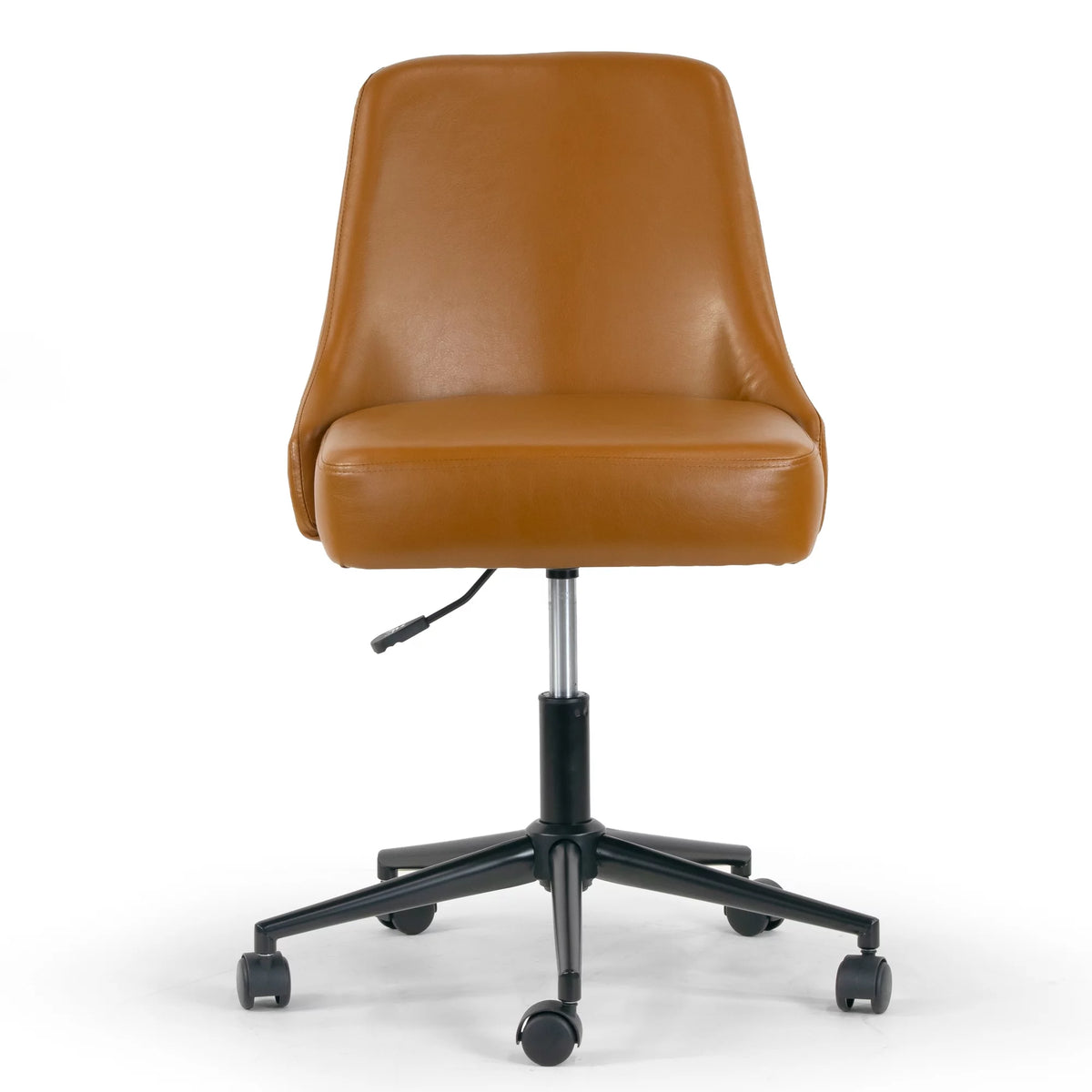 Light Brown Faux Leather Swivel Office Chair H238533