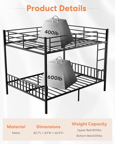 Full Size Black Metal Loft Bed with Desk and Storage Stairs K559