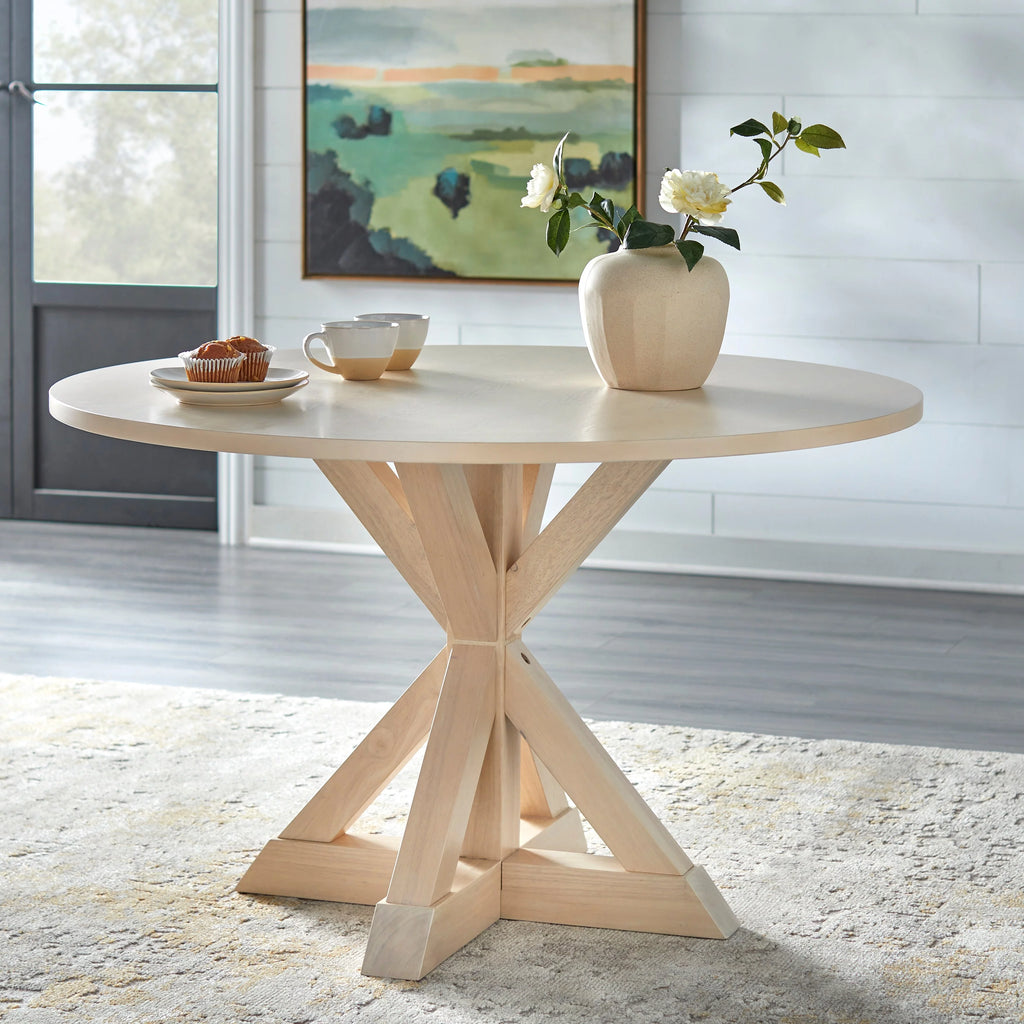 Dining Table Whitewash Grey Finish P2704