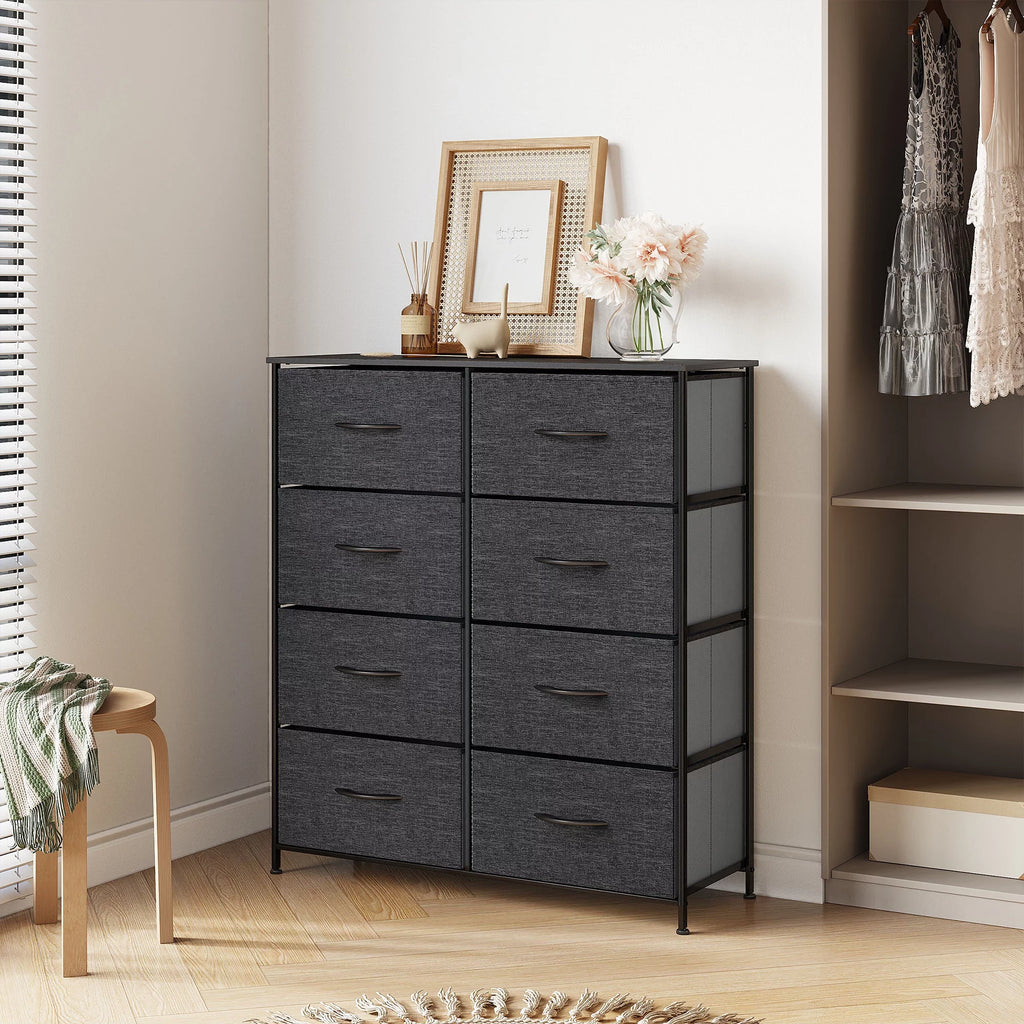 Light Gray 8 Drawer Vertical Dresser S160