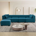 Convertible Sectional Sofa with Chaise L-Shaped 5 Seater D63109