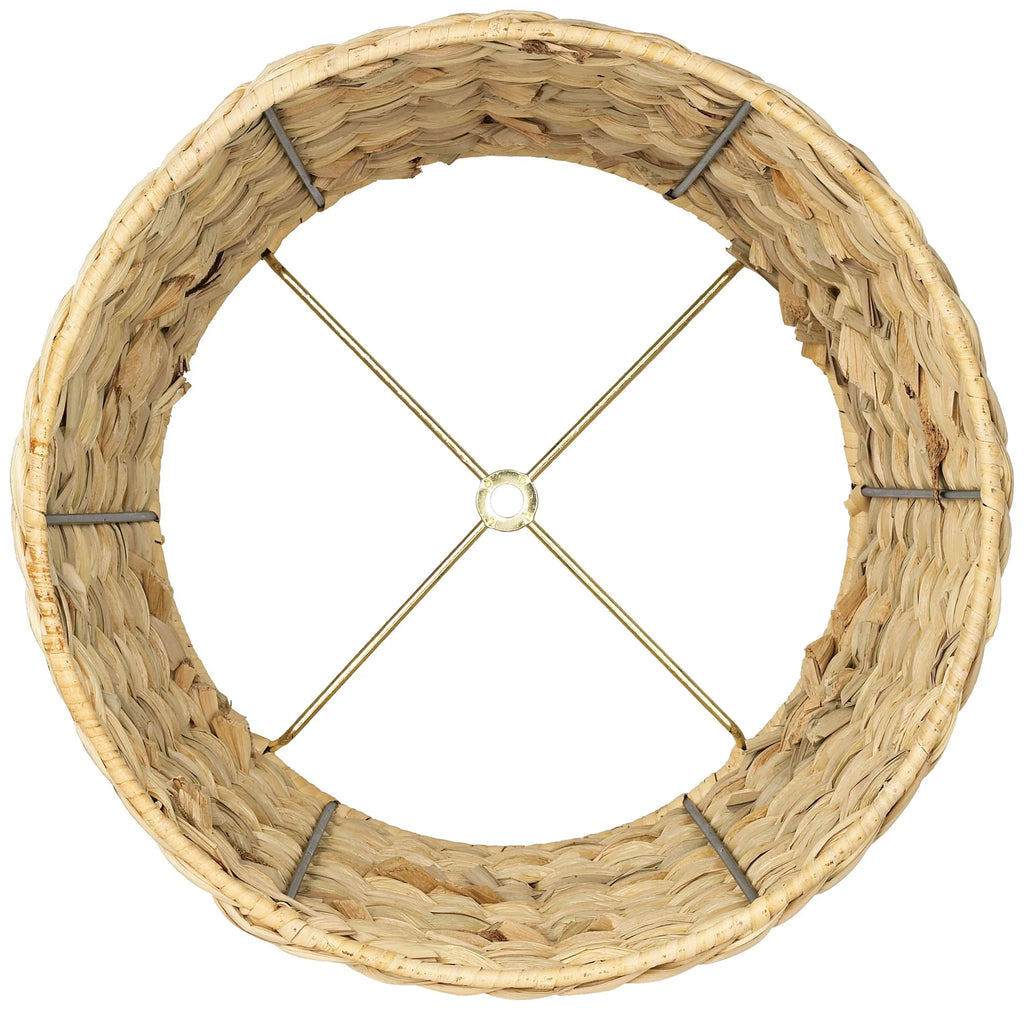 Set of 2 Woven Seagrass Drum Lamp Shades S367