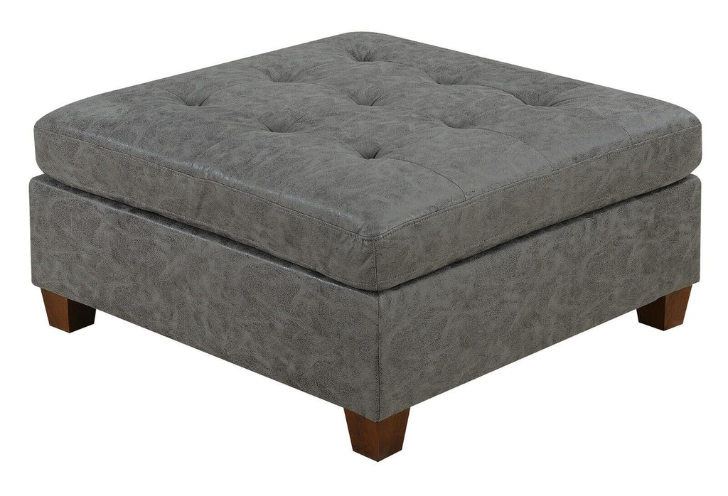 Antique Grey Leatherette 7pcs Sectional Sofa Set P143