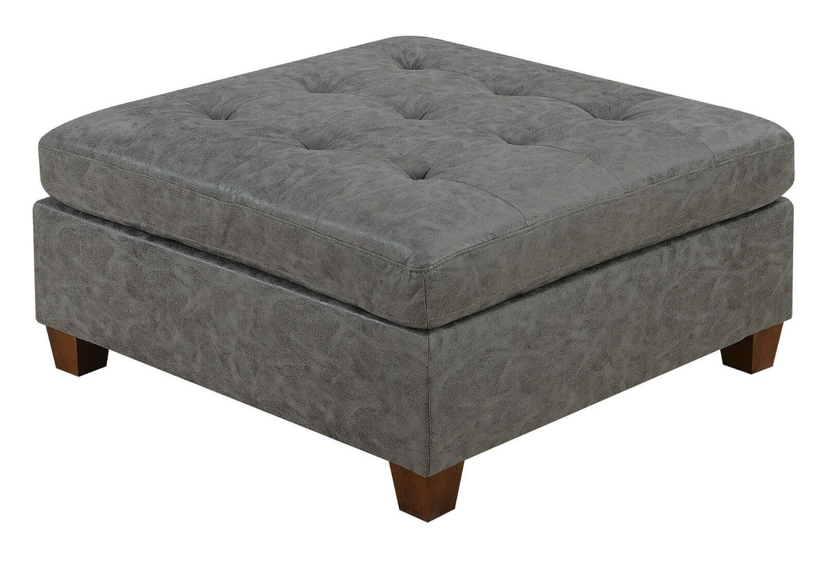 Antique Grey Leatherette 7pcs Sectional Sofa Set P143