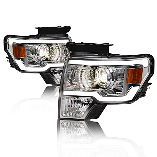 Black Projector Headlights with LED Bar L595219