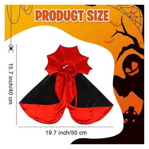 Pet Vampire Cape Cloak 6-Piece Adjustable Red Black G36268