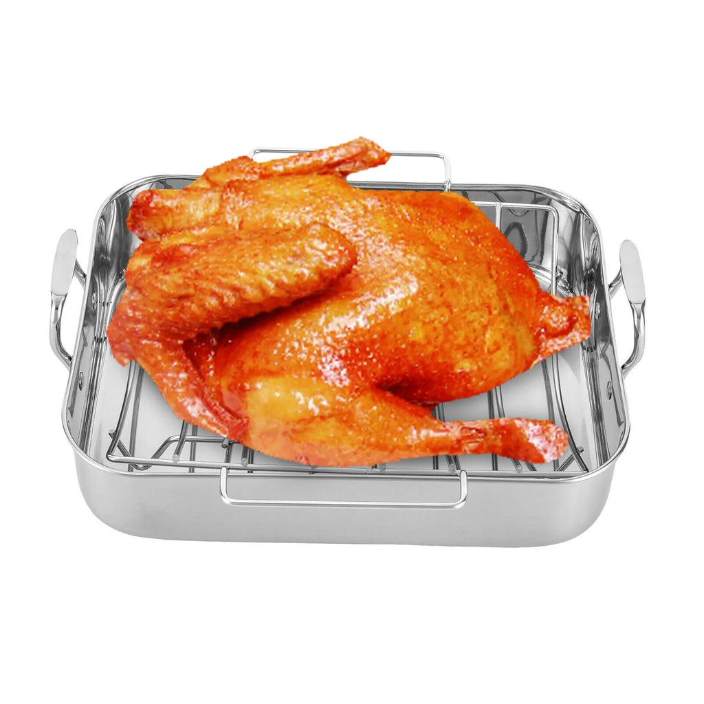 Stainless Steel Rectangular Roasting Pan with Rack G6894