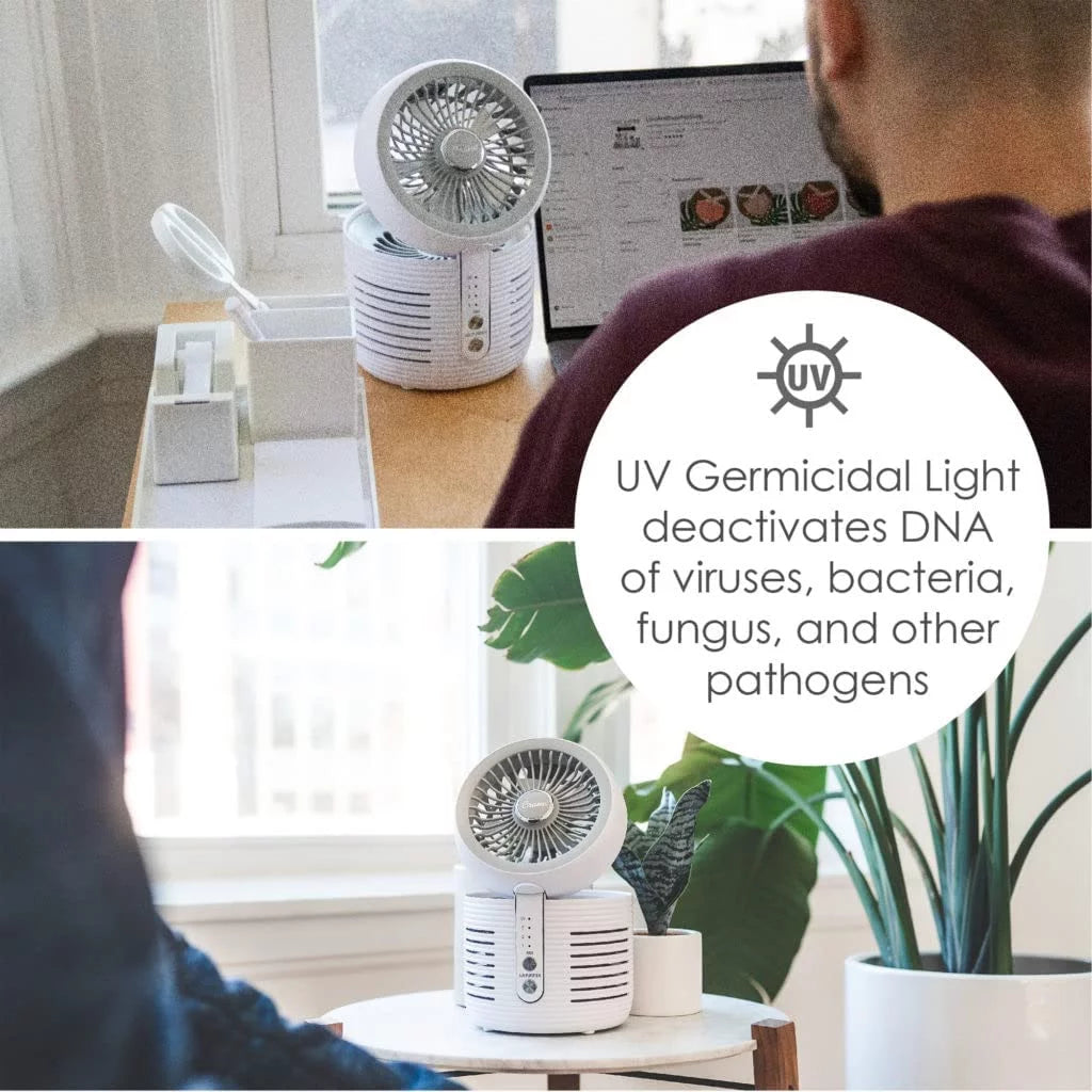 2-in-1 Air Purifier and Desk Top Fan HEPA White N1887