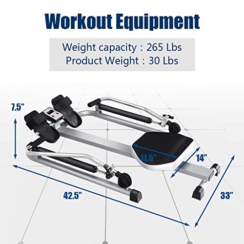 Hydraulic Rowing Machine with LCD Monitor and Adjustable Resistance R639
