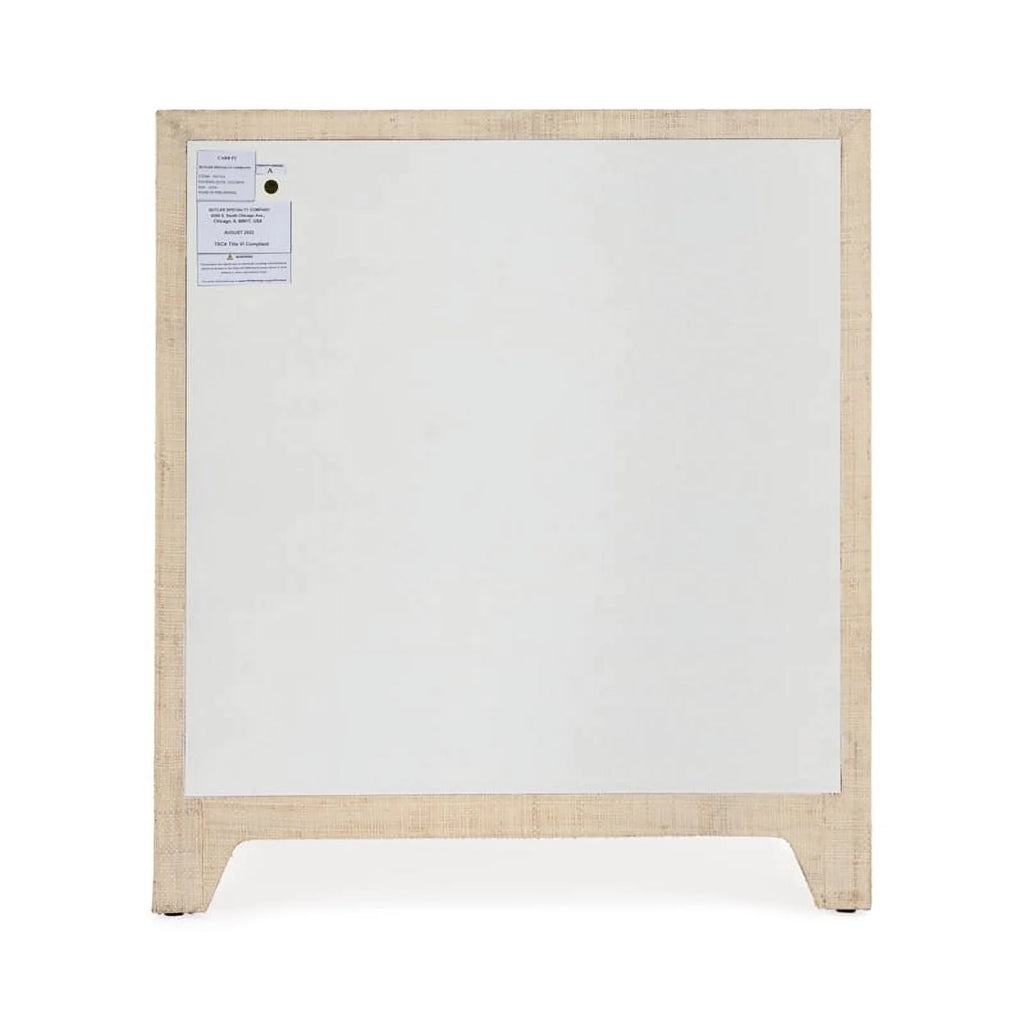 Natural Raffia 3 Drawer Wooden Chest K393