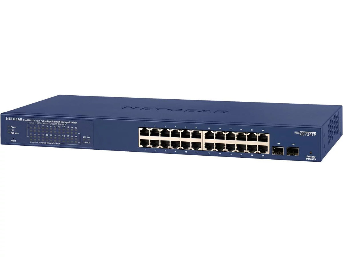 24-Port Gigabit PoE+ Smart Managed Switch with 2 SFP Ports D201037