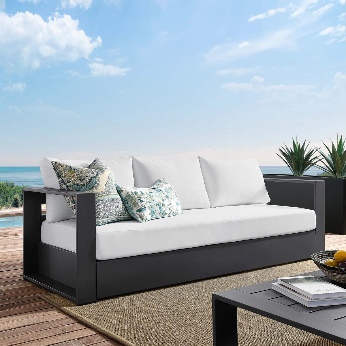 Gray White Aluminum Sofa H572